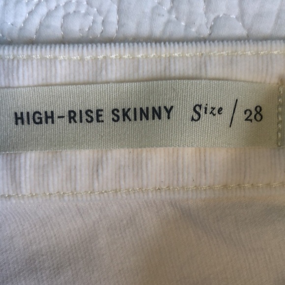 Anthro PILCRO and the Letterpress Cream High-Rise Skinny Ankle Cords  Size 28 - Picture 11 of 13
